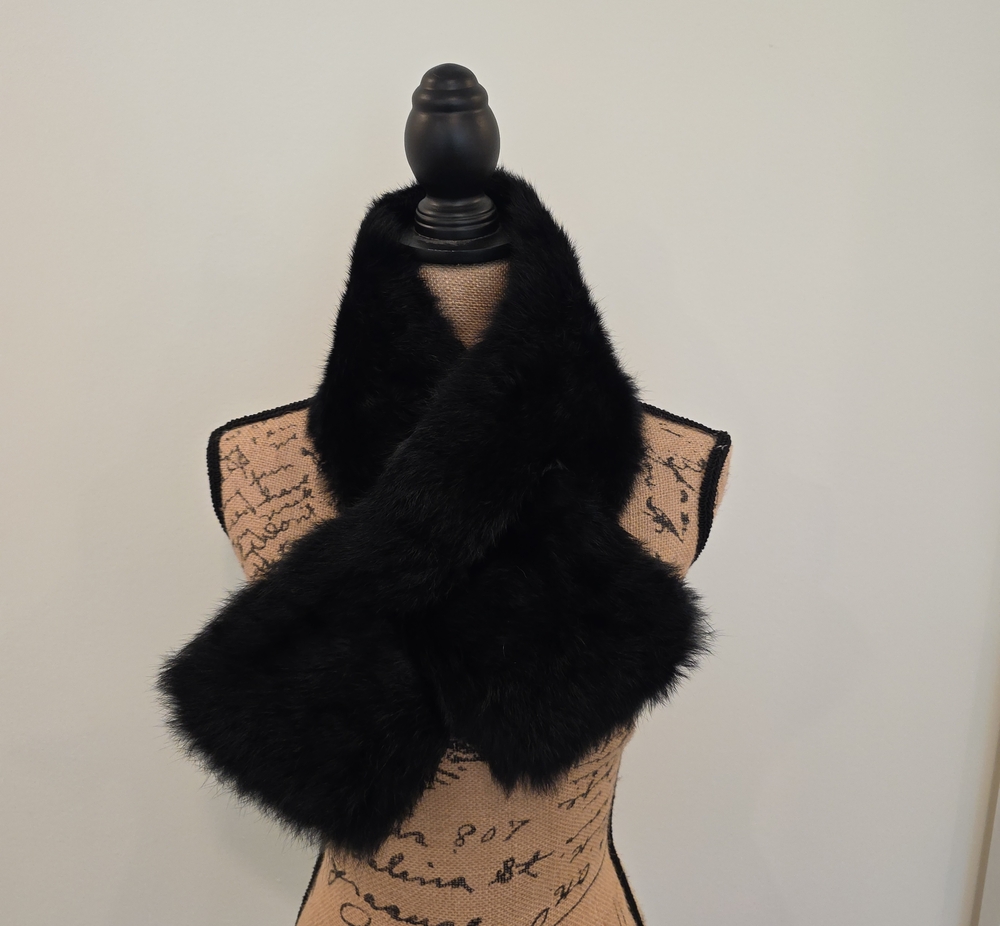 Michael Kors Black Faux Fur Scarf Wrap